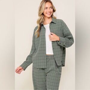 Lumiere Green Plaid Shirt